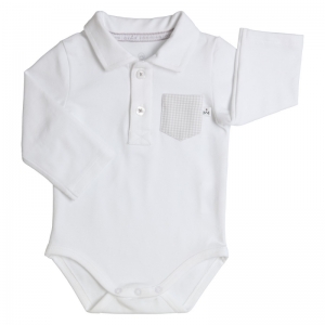 Polo romper white/grey