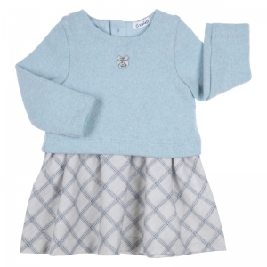 Combi dress grey/blue