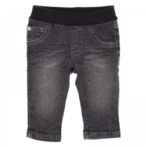 Jeans met elastiek antracite