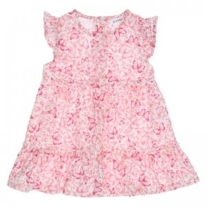 Kleed vlinders white/framboise