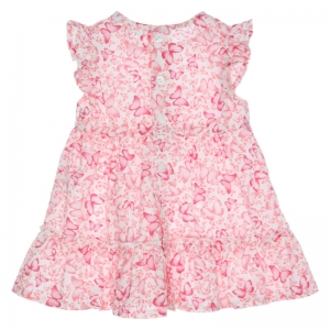 Kleed vlinders white/framboise