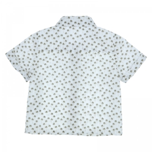 Hemd korte mouwen, print white/khakii