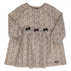 Kleed met hartjes motief beige/black