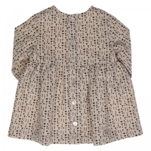 Kleed met hartjes motief beige/black