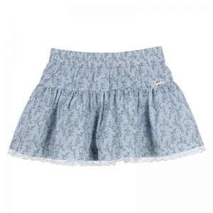 Rok gebloemd blue
