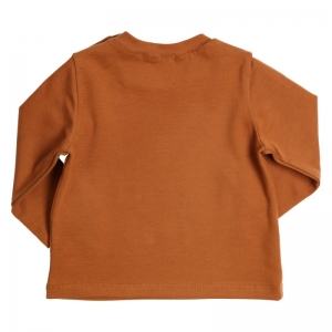 T-shirt witte opdruk cognac/white