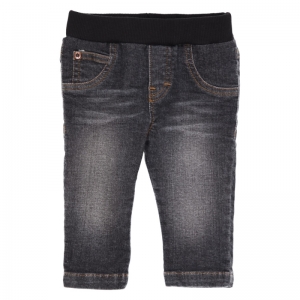 Jeans met elastiek antracite