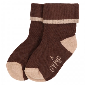 Kousen 2 kleuren brown/camel