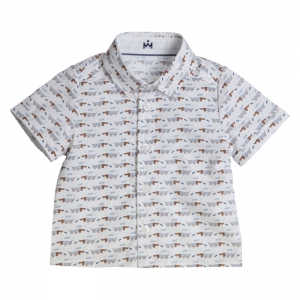 Hemd korte mouw white/blue