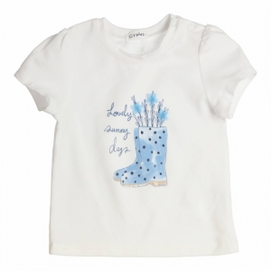 T-shirt bloemen white