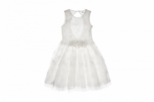 Kleed tulle bloemen offwhite
