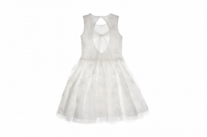Kleed tulle bloemen offwhite