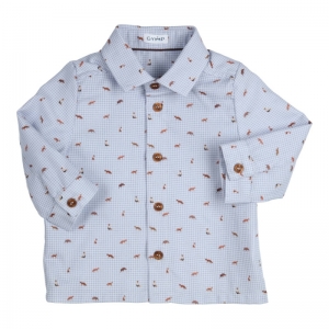 Hemd vosjes light blue-came