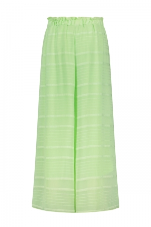 Broek wijdt, voile streep mint