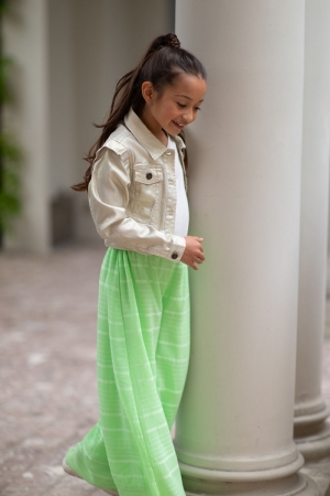 Broek wijdt, voile streep mint