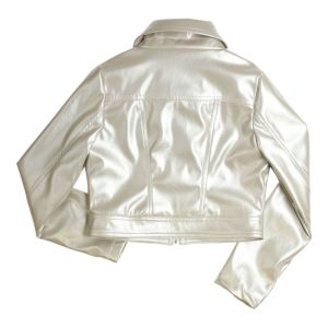 Jas leder look silver