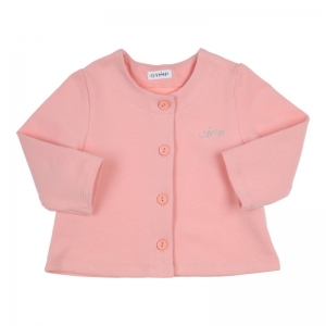 Gilet sweaterstof knoopsluitin coral