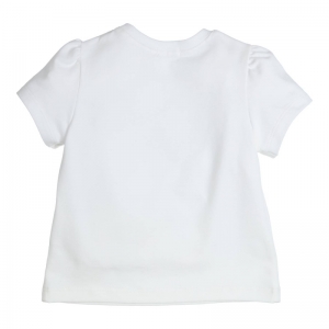 T-shirt mandje bloemen white