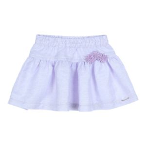 Rok effen, blometjes lila