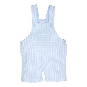 Salopette short, gestreept light blue/whit