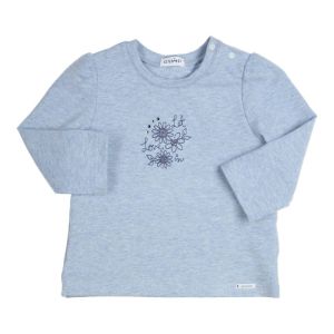 T-shirt bloemetjes light blue
