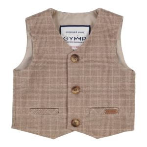 Gilet geruit beige