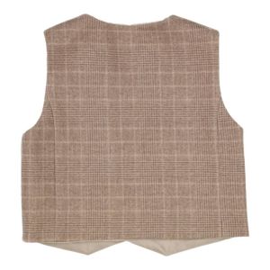 Gilet geruit beige