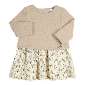 Kleed bloemetjes beige-gold