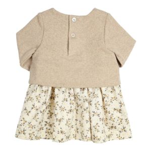 Kleed bloemetjes beige-gold