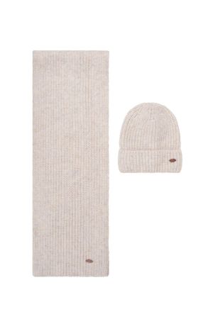 Muts + sjaal tricot champagne