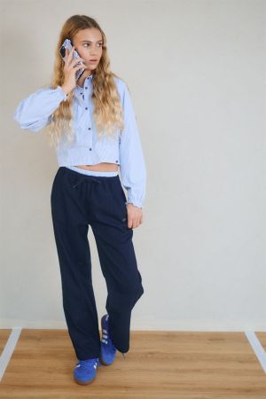 Broek wijdt navy blazer