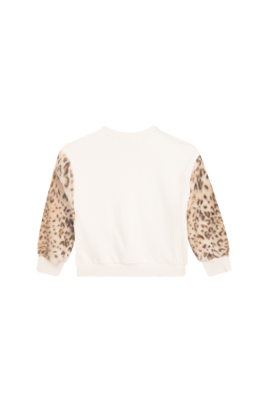 Sweater mouwen tijger print dark ecru