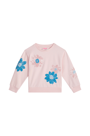 Sweater bloemen soft pink