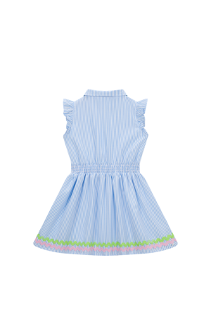 Kleed gestreept, lintje onder medium blue