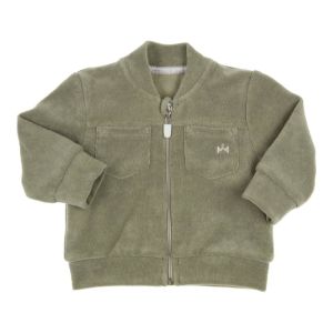 Sweater sponsstof met rits khAKI