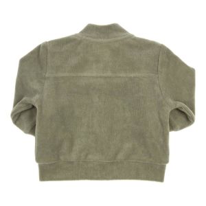 Sweater sponsstof met rits khAKI