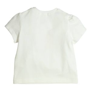 T-shirt oranje bloem off white