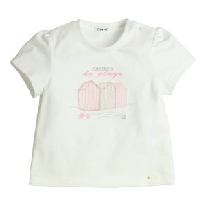 T-shirts strandhuisjes offwhite/oldros