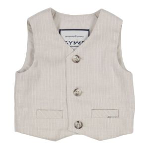 Gilet gestreept beige