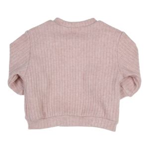 Pull rib met bloemetjes old rose