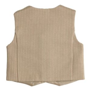 Gilet gestreept beige-ecru