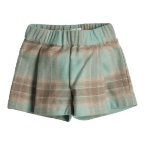 Short geruit green-beige