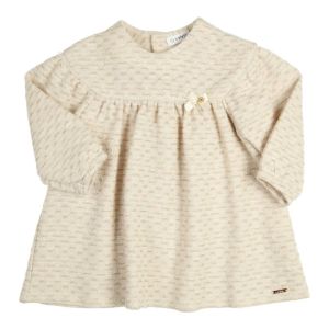 Kleed fantasie stof ecru-gold