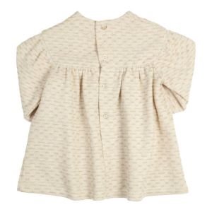 Kleed fantasie stof ecru-gold